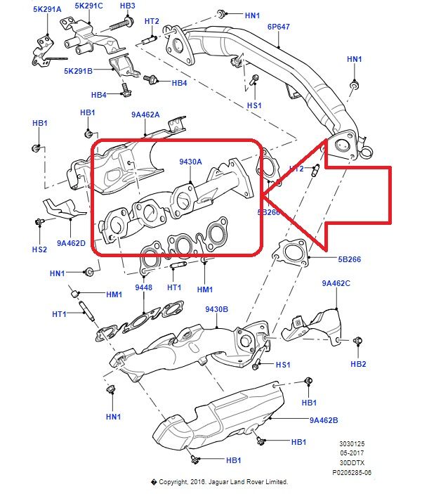 AG PARTS 7303 - Manifold, exhaust system