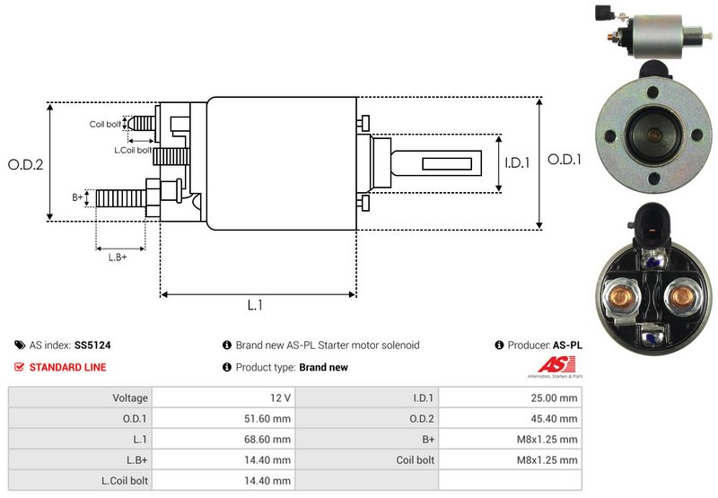 AS-PL SS5124 Solenoid Switch, starter