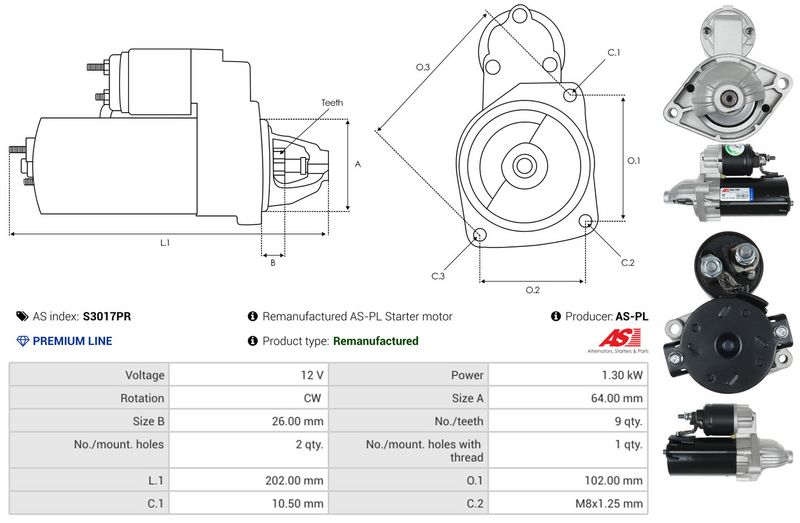 AS-PL S3017PR Starter