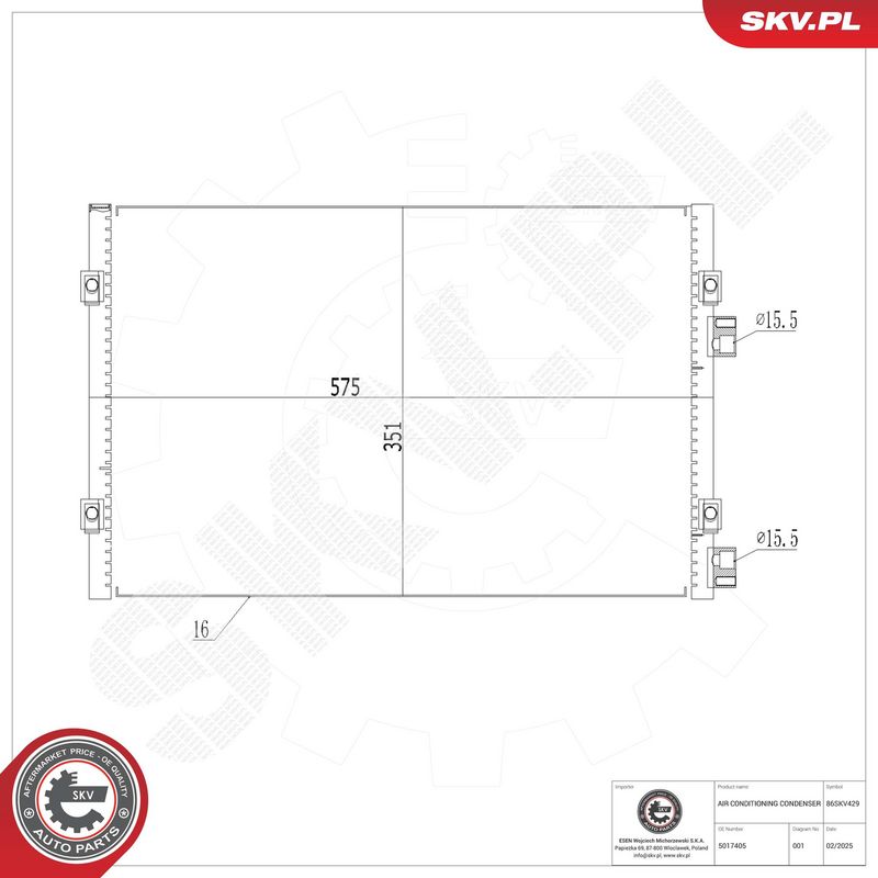 Kondensaator, kliimaseade, ESEN SKV 86SKV429