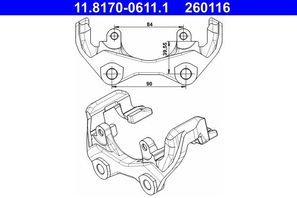 ATE Houder, remklauw 11.8170-0611.1