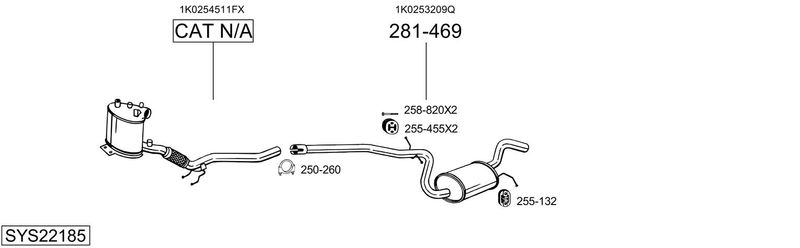 BOSAL kipufogórendszer SYS22185