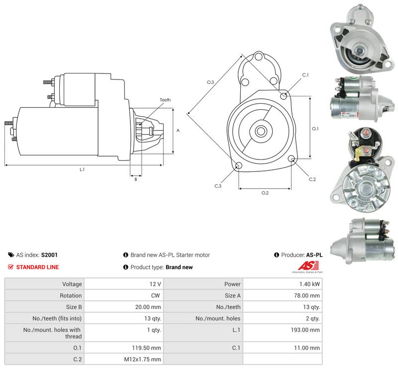Starter, AS-PL S2001