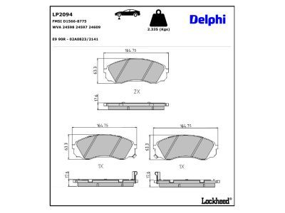DELPHI LP2094 Brake Pad Set, disc brake