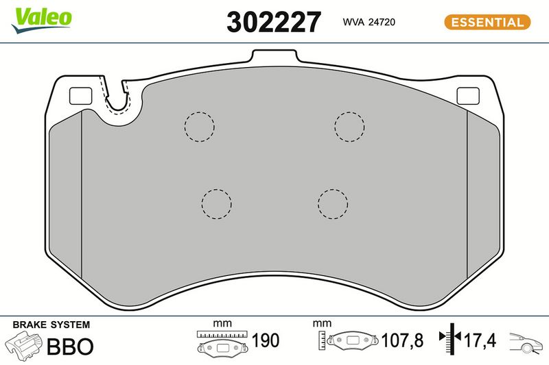 VALEO 302227 - Brake Pad Set, disc brake