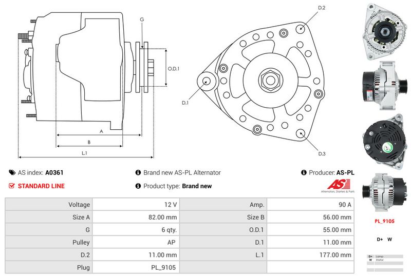 AS-PL A0361 Alternator