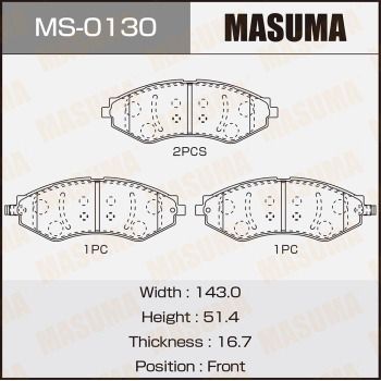 Комплект гальмівних колодок, Masuma MS-0130