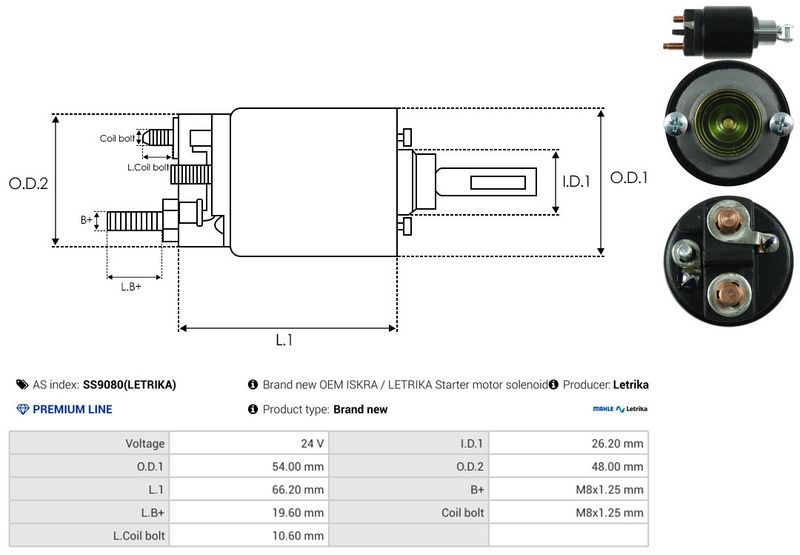 AS-PL SS9080(LETRIKA) Solenoid Switch, starter
