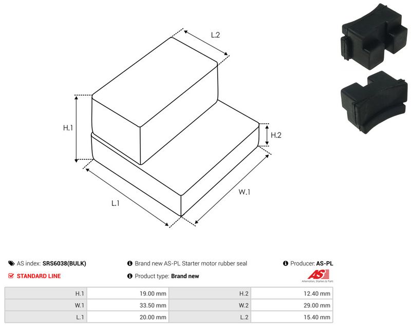 AS-PL SRS6038(BULK) Repair Kit, starter