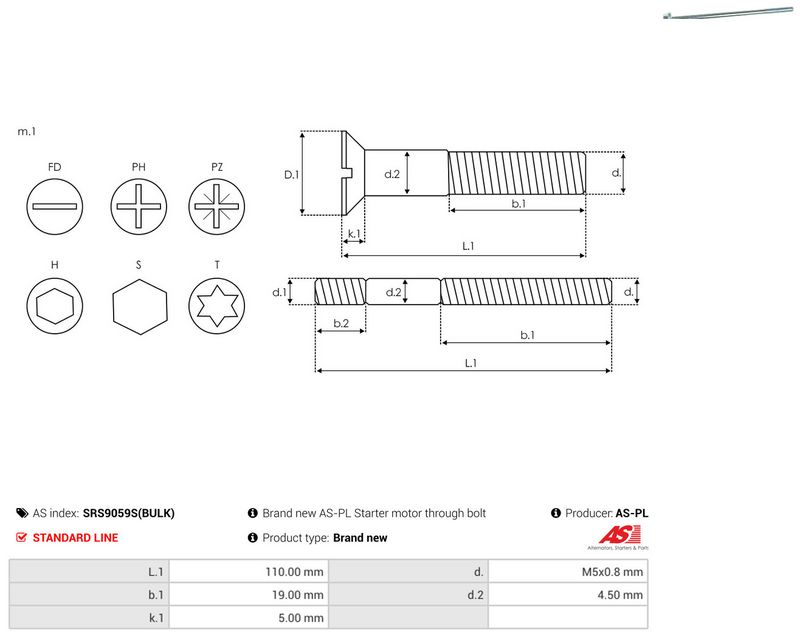 AS-PL SRS9059S(BULK) Repair Set, alternator