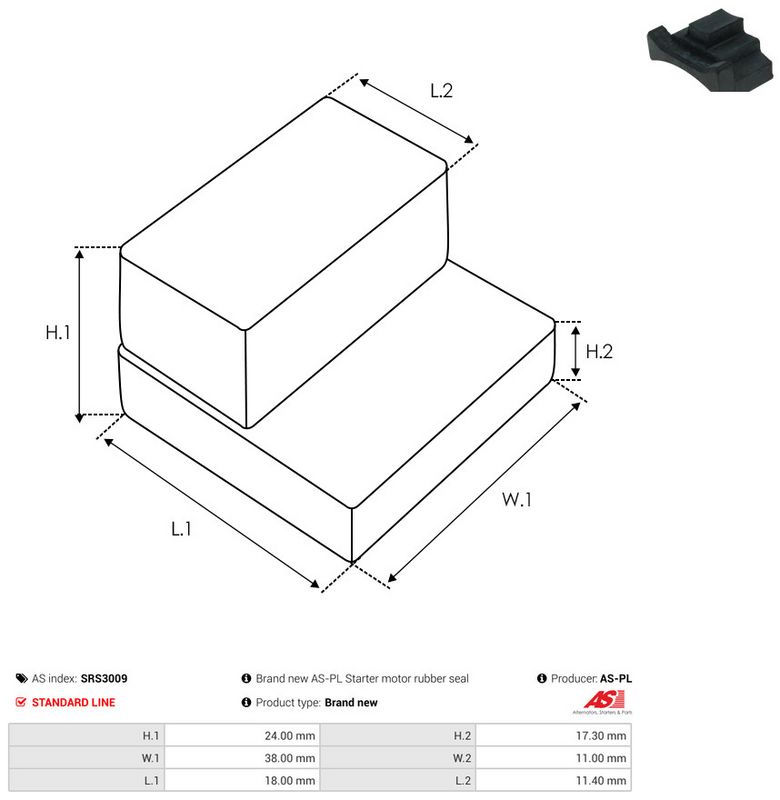 Remondikomplekt, Starter, AS-PL SRS3009