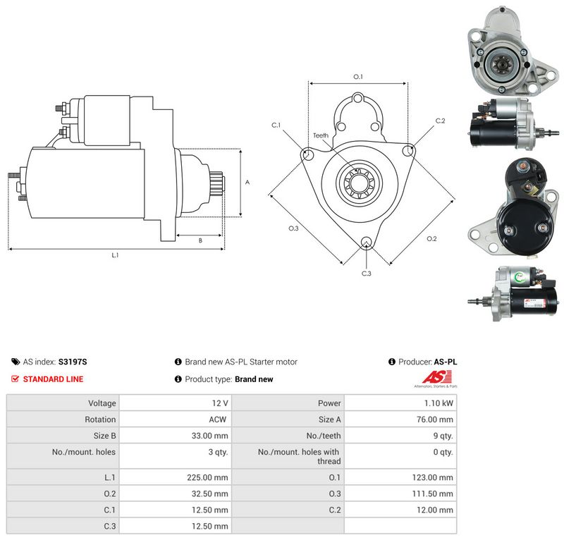 Starter, AS-PL S3197S