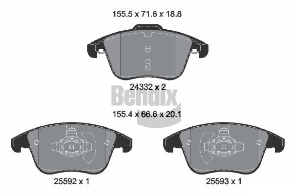 BENDIX Braking fékbetétkészlet, tárcsafék BPD1633