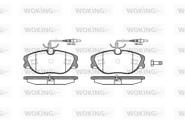 Комплект гальмівних накладок, дискове гальмо, Woking P205344