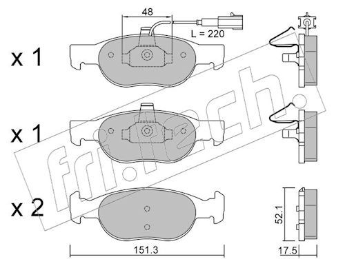 fri.tech. 081.0 Brake Pad Set, disc brake