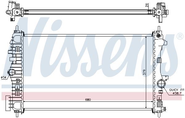 NISSENS OPEL Радиатор охлаждения Insignia 2.0 CDTI