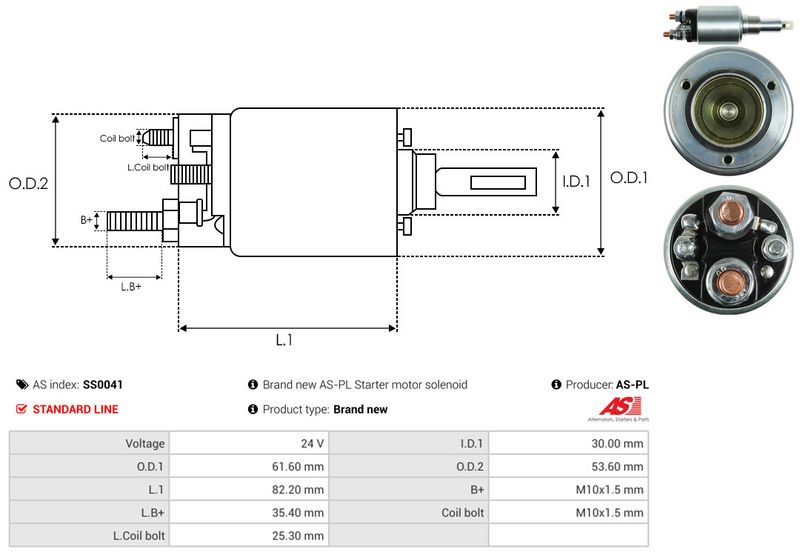 AS-PL SS0041 Solenoid Switch, starter