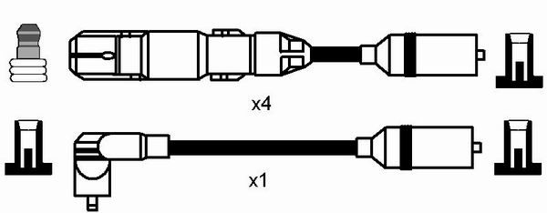 Комплект проводів високої напруги, Ngk RCVW225