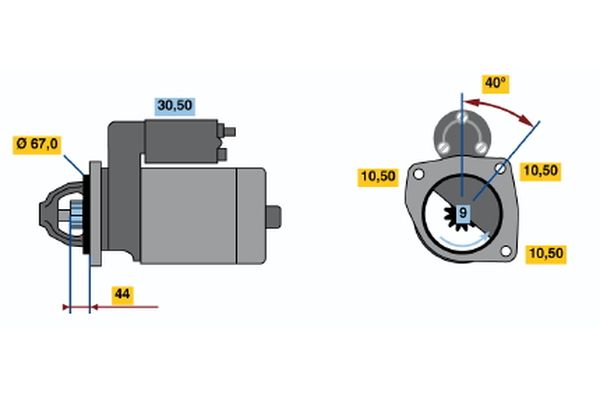 BOSCH Startmotor / Starter 0 001 106 016