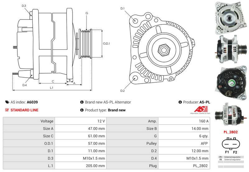 AS-PL A6039 Alternator