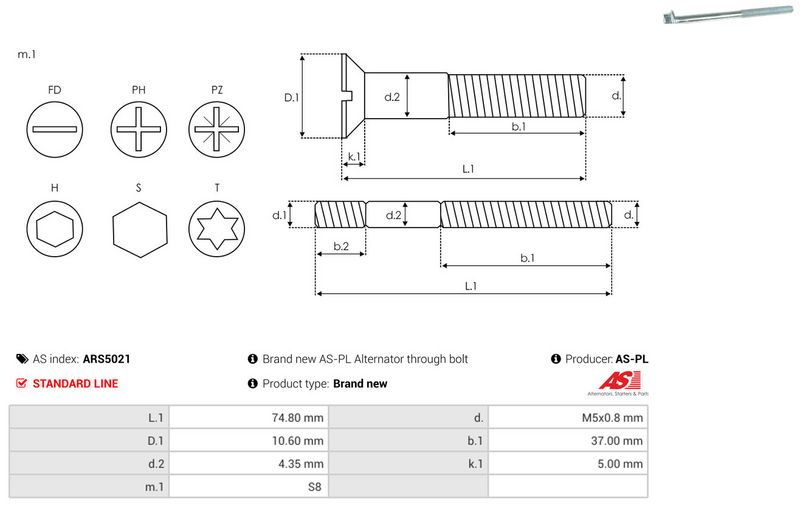 AS-PL ARS5021 Repair Set, alternator