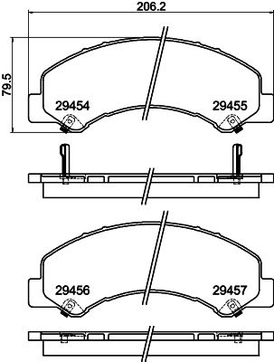 HELLA fékbetétkészlet, tárcsafék 8DB 355 025-801