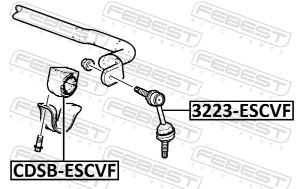 FEBEST CDSB-ESCVF Mounting, stabiliser bar