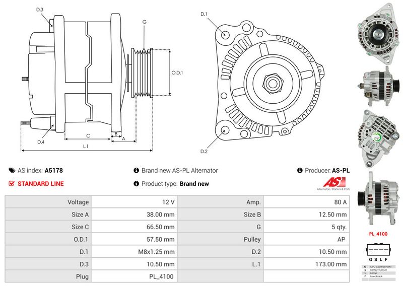 AS-PL A5178 Alternator