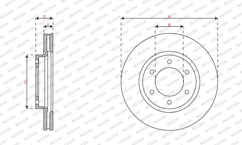 Remschijf set (2 stuks) Voor Links/Rechts past: FORD RANGER 2.0D-3.2D 04.11-