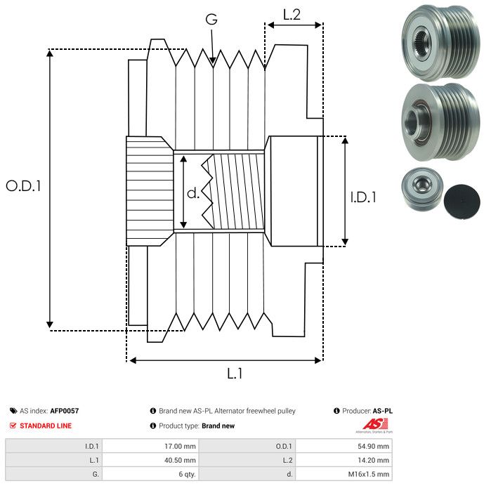 AS-PL AFP0057 Alternator Freewheel Clutch