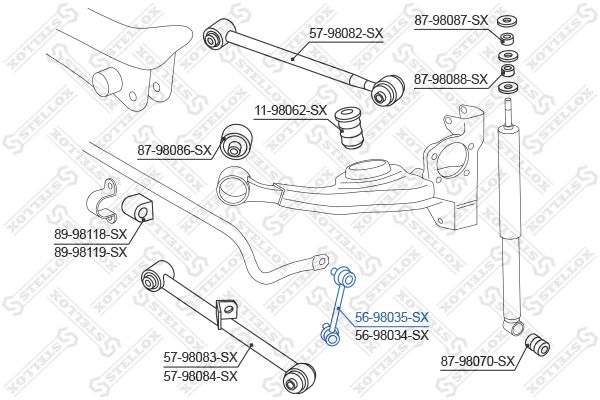 STELLOX 56-98035-SX Link/Coupling Rod, stabiliser bar