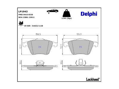 DELPHI LP1943 Brake Pad Set, disc brake