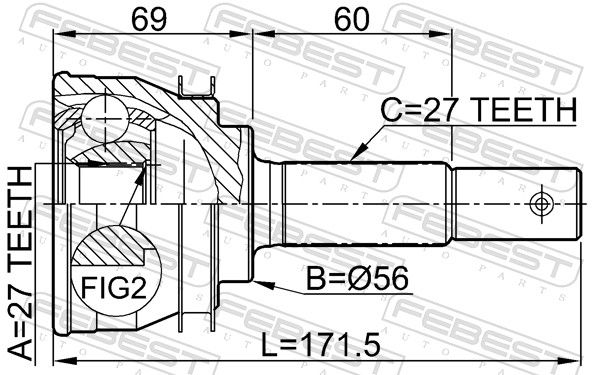 FEBEST 0210-036 Joint Kit, drive shaft