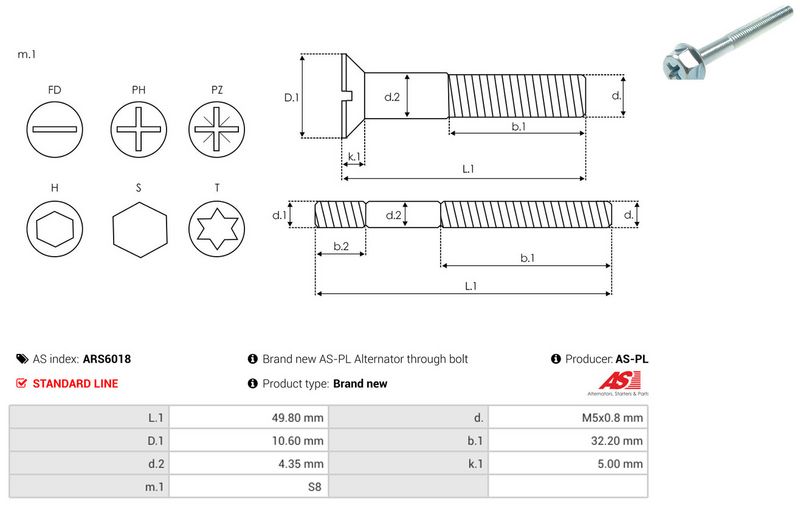 AS-PL ARS6018 Repair Set, alternator