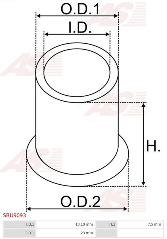 Втулка, вал стартера, Auto Starter SBU9093