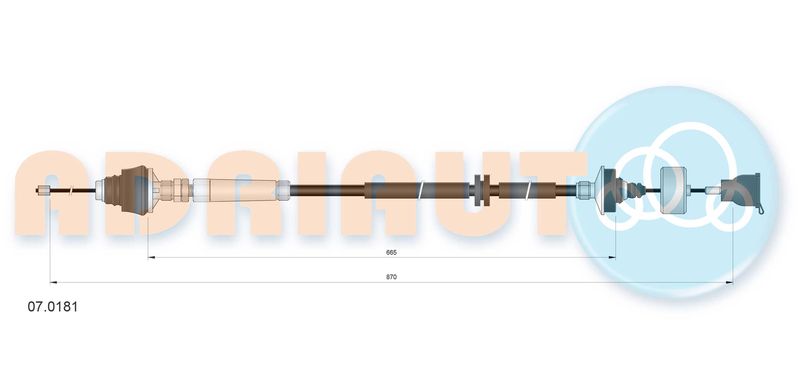 Тросовий привод, привод зчеплення, Adriauto 07.0181