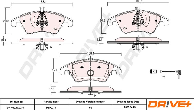 Set placute frana,frana disc DP1010.10.0274 Dr!ve+