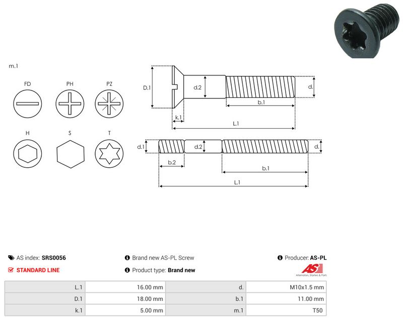 AS-PL SRS0056 Repair Set, alternator