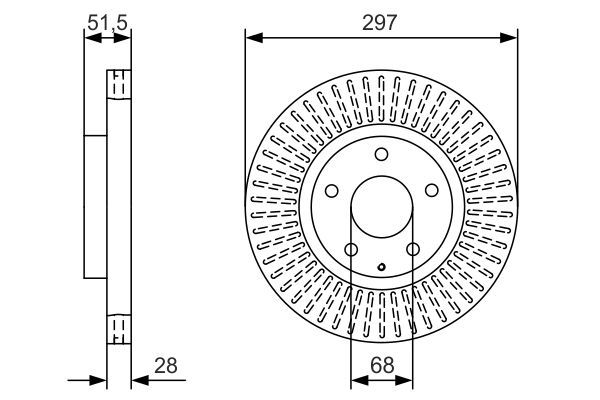 Гальмівний диск BOSCH 0986479B15 , MAZDA 6/CX5 11-18