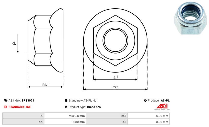 AS-PL SRS3024 Repair Set, alternator