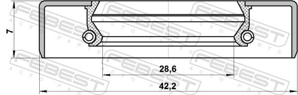 FEBEST 95GBY-30420707R Shaft Seal, drive shaft