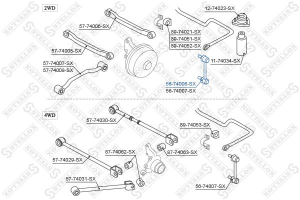 STELLOX 56-74006-SX Link/Coupling Rod, stabiliser bar