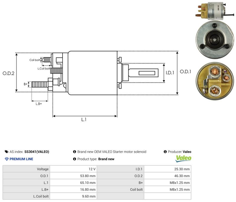 AS-PL SS3041(VALEO) Solenoid Switch, starter