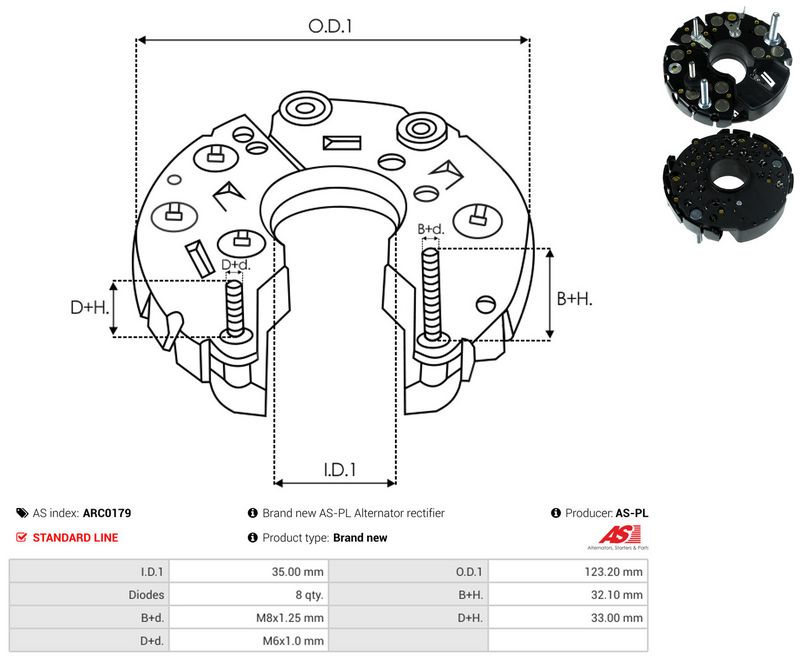 AS-PL ARC0179 Rectifier, alternator