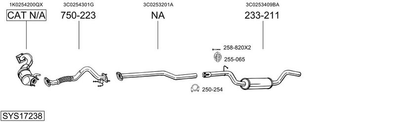 SISTEM DE ESAPAMENT BOSAL SYS17238
