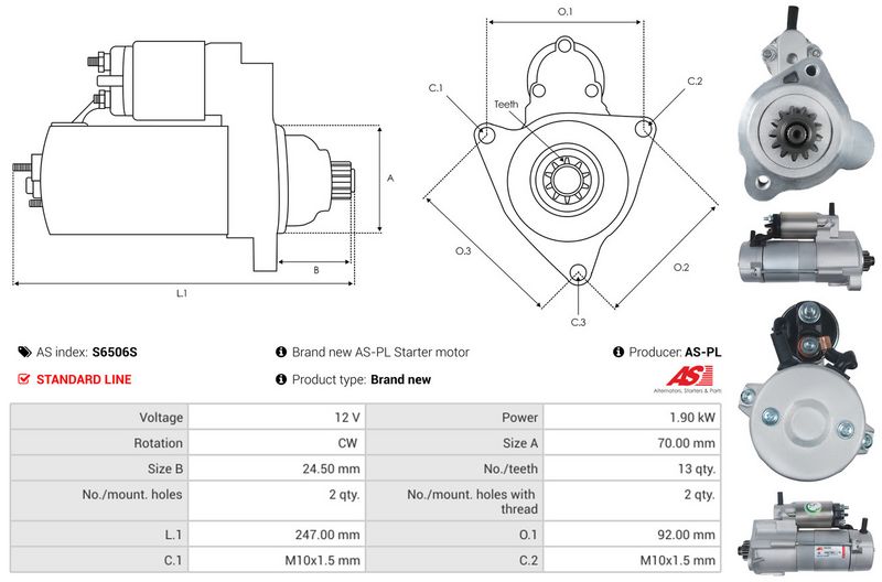 AS-PL S6506S Starteris
