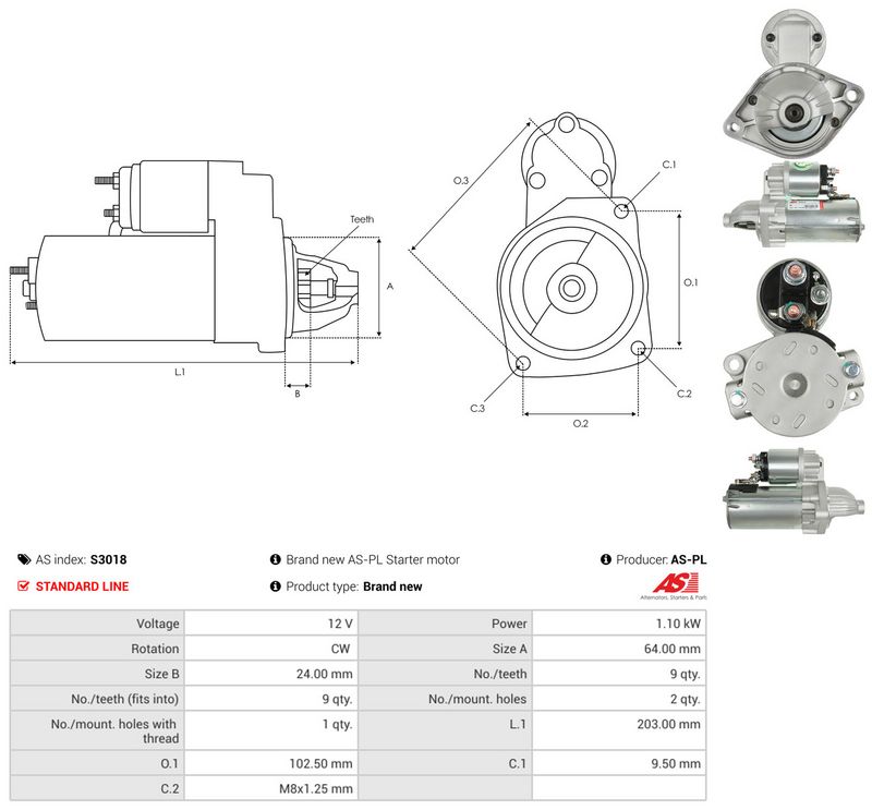 Starter, AS-PL S3018