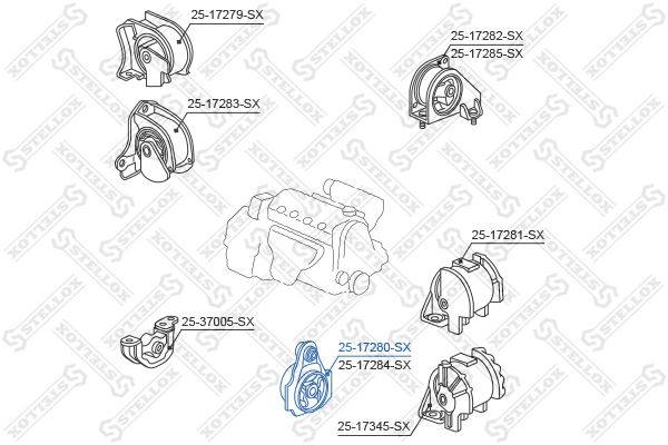 STELLOX 25-17280-SX Mounting, engine