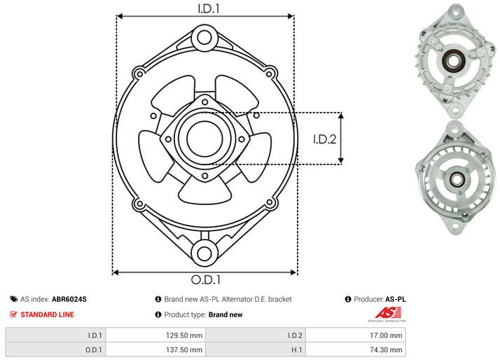 Kaitsekate, generaator, AS-PL ABR6024S