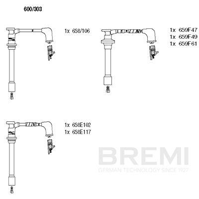 Комплект проводів високої напруги, Bremi 600/303